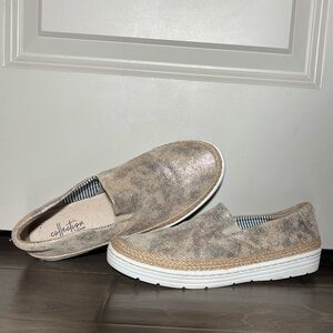Clark’s Collection Marie Pearl Loafer Pewter Slip On Espadrille